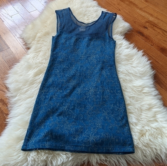 FREE PEOPLE Dragonfly dress teal gold - Picture 5 of 9